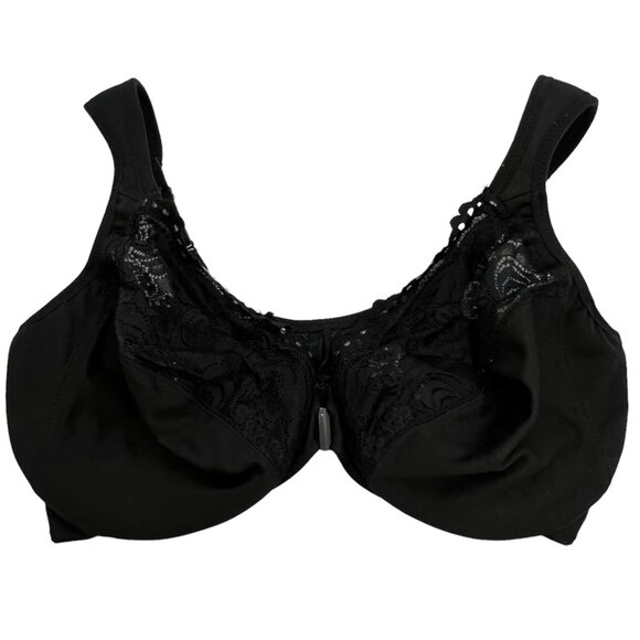 Glamorise Elegance Front Close Wonderwire Bra Black Sz 38H - Picture 3 of 8